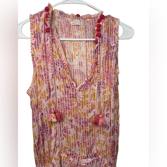 Poupette St Barth Pink Clara Mini Dress Size Small in Pink Marigold - Picture 3 of 7